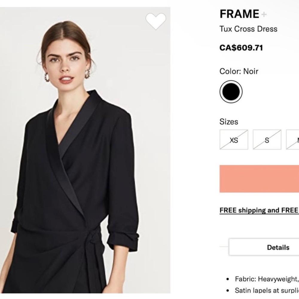 FRAME Tuxedo Dress